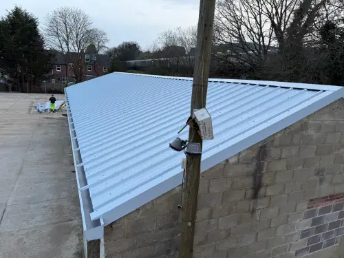 Click Here To Enlarge This Photo Of Asbestos Strip & Re Sheet to Kingspan Composite Roofing System