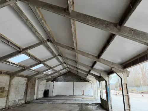 Click Here To Enlarge This Photo Of Asbestos Strip & Re Sheet to Kingspan Composite Roofing System