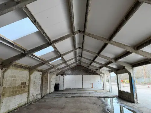 Click Here To Enlarge This Photo Of Asbestos Strip & Re Sheet to Kingspan Composite Roofing System