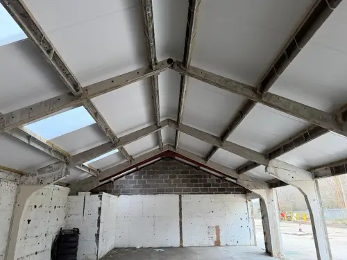 Click Here To Enlarge This Photo Of Asbestos Strip & Re Sheet to Kingspan Composite Roofing System